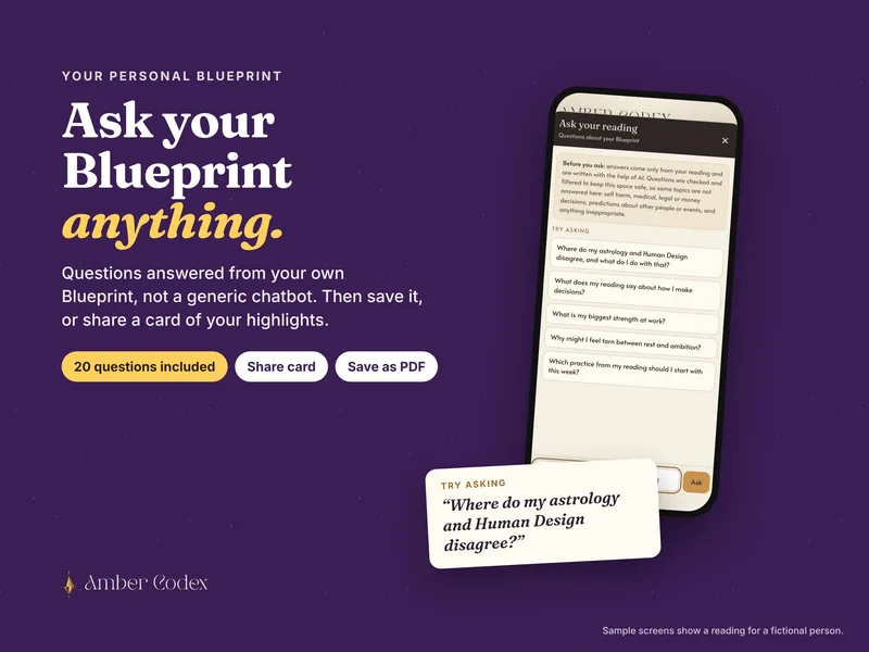 A sample Ask your reading chat on a phone, with suggested questions about a Blueprint
