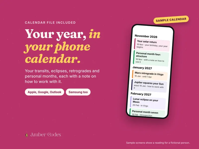 Your birthday year calendar