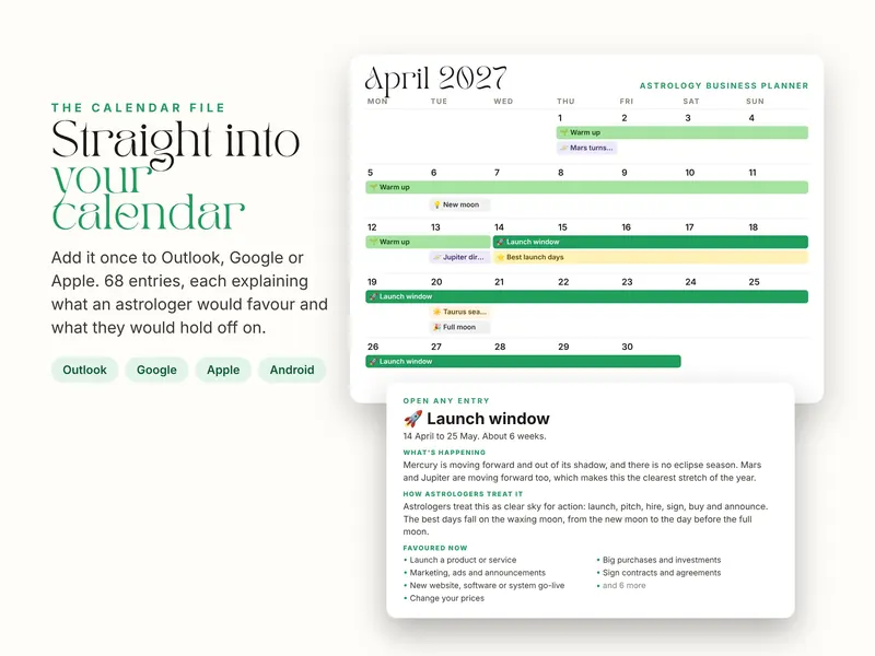 Straight into your calendar