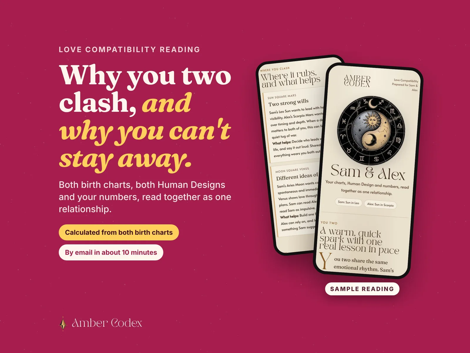 A Love Compatibility reading on a phone