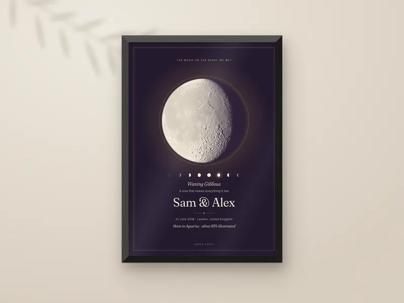 A moon print for the night a couple met