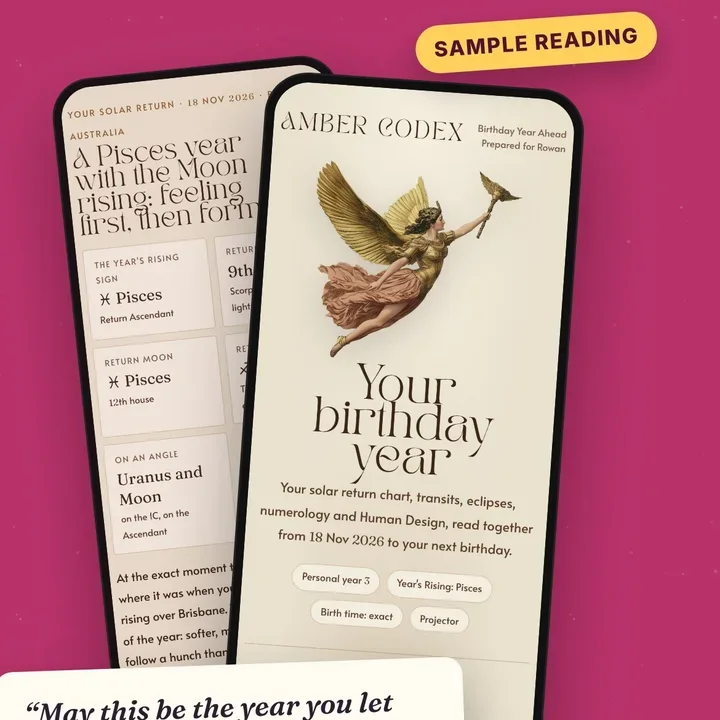 A sample Birthday Year Ahead reading on a phone